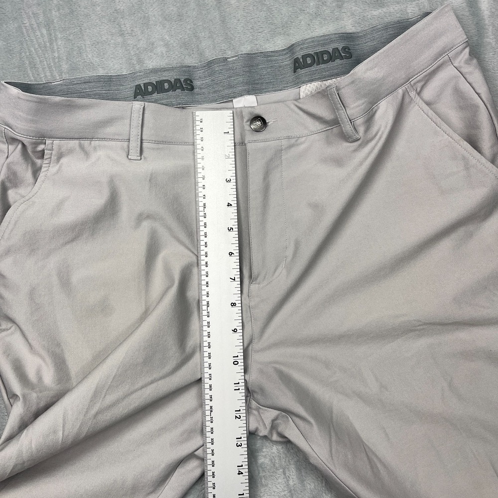 Adidas Chino Pants Mens 38x30 Gray Flat Front Slash Pocket Mid Rise Straight Leg - Picture 4 of 9